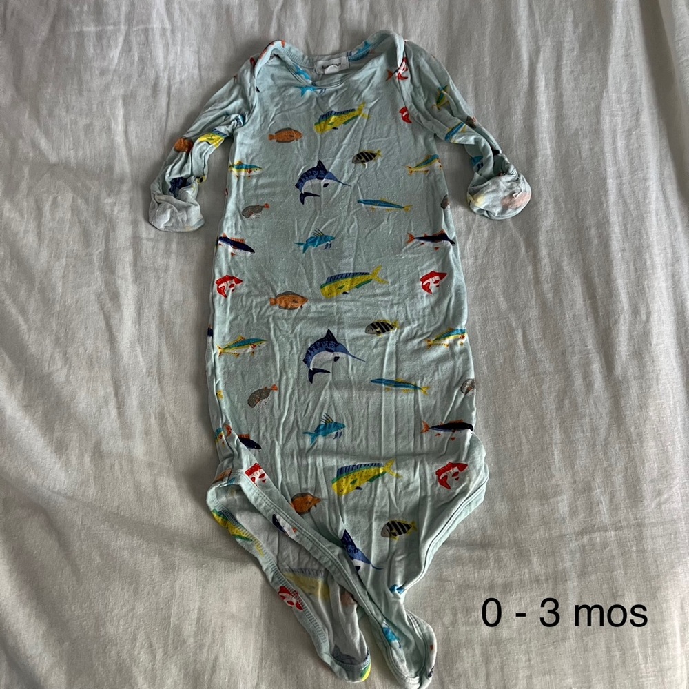 Angel Dear Sea Life Print Kids Pajamas - Blue